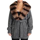 Cashmere - Dam Jackor Dolce & Gabbana Gray Cardigan Fur Coat Cashmere Jacket IT38