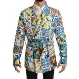 Silke/Siden Jackor Dolce & Gabbana Majolica Brocade Linen Robe Coat Jacket IT48