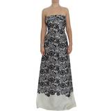 8 - Långa klänningar Dolce & Gabbana White Floral Lace Silk Corset Maxi Dress IT40