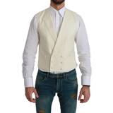 Dolce & Gabbana Ytterkläder Dolce & Gabbana White Waistcoat Formal Wool Vest IT44