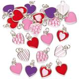 Baker Ross Hjärtan-hänge för kedjor och armband – berlocker – berlockarmband för barn för pyssel, perfekt för alla hjärtans dag och mors dag 24 stycken