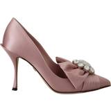 Dam - Transparent Pumps Dolce & Gabbana Pink Silk Clear Crystal Pumps Classic Shoes EU38/US7.5