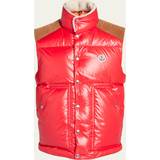 Moncler Ytterkläder Moncler Mens Red Ardeche Corduroy-contrast Regular-fit Shell-down Gilet