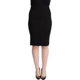 54 Kjolar Dolce & Gabbana Black High Waist Knee Length Pencil Cut Skirt IT36