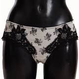 Dolce & Gabbana Trosor Dolce & Gabbana White Floral Lace Satin Briefs Underwear IT4