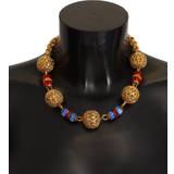 Dolce & Gabbana Berlocker & Hängen Dolce & Gabbana Gold Brass SFERE Crystal Pendant Statement Necklace