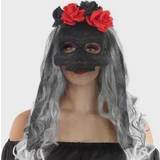 Svart Maskerad Ansiktsmasker Atosa Mask Virágok Halloween