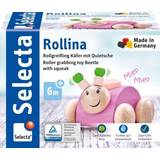Selecta Babyleksaker Selecta Rollina, rosa, gripande med pipande av trä 7,5 cm