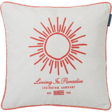 Kanvas Kuddar Lexington Sun Embroidered Cotton Cover Kuddöverdrag Vit (50x50cm)