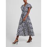 French Connection Kläder French Connection Islanna Crepe Midi Dress, Marine/White