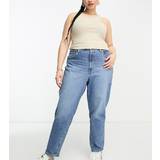 Dam - Insvängd Byxor & Shorts Levi's Plus – Mörkblå mom jeans 80-talsstil-Marinblå