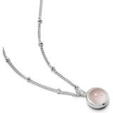 Daisy Smycken Daisy Rose Quartz Healing Stone Silver Necklace HN1005_SLV