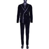 Herr - Sammet - Svarta Kläder Dolce & Gabbana Black Velvet Slim Breasted Suit IT44