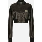 Dolce & Gabbana Short nappa leather bomber jacket black