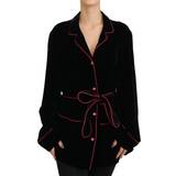 Dolce & Gabbana Dam - Skinnjackor Dolce & Gabbana Black Button Belted Blazer Viscose Jacket IT46