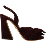 4 - Lila Pumps Dolce & Gabbana Dark Purple Suede Ankle Strap Sandals Shoes EU39/US8.5