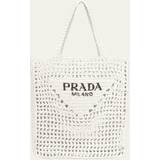 Prada Handväskor Prada Crochet Tote Bag - White