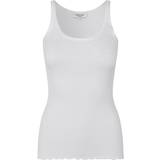 Rosemunde Dam T-shirts & Linnen Rosemunde Rib Knitted Silk Top - New White