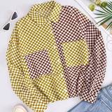 Oversize - Rutiga Överdelar Shein Checker Print Drop Shoulder Shirt