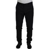 Herr - Ull Jeans Dolce & Gabbana Black Wool Chino Dress Formal Pants IT52