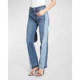 Stella McCartney Byxor & Shorts Stella McCartney Spliced mid-rise straight jeans blue