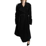Dam - One Size Kappor & Rockar Dolce & Gabbana Virgin Wool Black Blazer Trenchcoat Jacket IT40