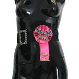 Bomull - Dam Skärp Dolce & Gabbana Black Pink Flower Brooch Crystals Cotton Belt IT42
