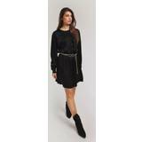 Michael Kors Dam Kläder Michael Kors MK Satin Belted Mini Dress Black