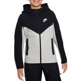 Slim Överdelar Nike Older Kid's Sportswear Tech Fleece Full Zip Hoodie - Dark Grey Heather/Black/Black/White (FD3285-064)