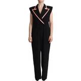 Dolce & Gabbana Dam Jumpsuits & Overaller Dolce & Gabbana Black Wool Blend Sleeveless Jumpsuit Dress IT46