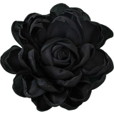 Med lås Broscher Shein 1pc Trendy Handmade Burnt Edge Black Flower Shaped Unisex Brooch For Party & Festival Style, European And Americana