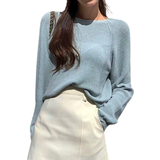 DAZY Solid Raglan Sleeve Sweater