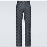 Gucci Bomull Byxor & Shorts Gucci GG jacquard logo jeans blue 29