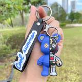 Shein Nyckelringar Shein Cartoon Mechanical Bear Shaped Keychain, Car Key Bag Charm, Backpack