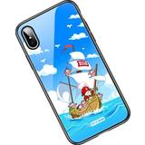 Rock Mobilfodral Rock iPhone XS Max Bear Pirate Ship Case m. Glasrygg