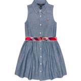Polo Ralph Lauren Kids Belted cotton chambray dress blue Y