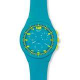 Dam - Silikon Armbandsur Swatch kvinnors SUSL400 Acid Drop blå silikonklocka, BLÅ Standard, Kvartsur, kronograf, kvartsrörelse