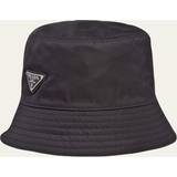 Prada Dam Kläder Prada Mens Nero Logo-patch Recycled-nylon Bucket hat