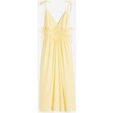 Jersey - Midiklänningar H&M Kleid mit Bindedetail Hellgelb, Alltagskleider in Größe XS. Farbe: Light yellow