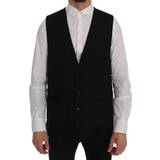 Rayon Ytterkläder Dolce & Gabbana Black STAFF Wool Stretch Vest IT50