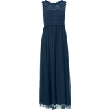 Blåa - Långa klänningar Vila Spetsprydd Maxiklänning Blå