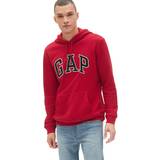GAP Kläder GAP mens Logo Fleece Hoodie Sweatshirt, Crimson Red