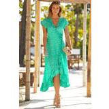 Midiklänningar - Turkosa Katie Satin Wrap Dress Turquoise/ Green