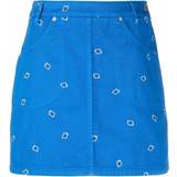 Kenzo Blåa Kjolar Kenzo paisley-print skirt women Cotton/Leather Blue