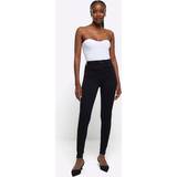River Island Byxor & Shorts River Island Womens Black High Waisted Super Skinny Jeans Black 14S