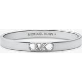 Michael Kors MK Precious Metal-Plated Brass Empire Logo Bangle Silver