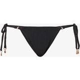 Seafolly Badkläder Seafolly Womens Black Dive Textured Mid-rise Bikini Bottoms