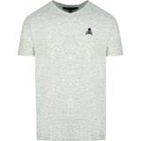 Philipp Plein Herr T-shirts Philipp Plein Skull And Crossbones Logo Grey Underwear V-Neck T-Shirt
