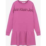 Calvin Klein Klänningar Calvin Klein Kids' CKJ Hero Logo Frill Hem Dress, Violet Fun