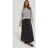 XL Kjolar Only Suzette Ankel Long Satin Skirt Black